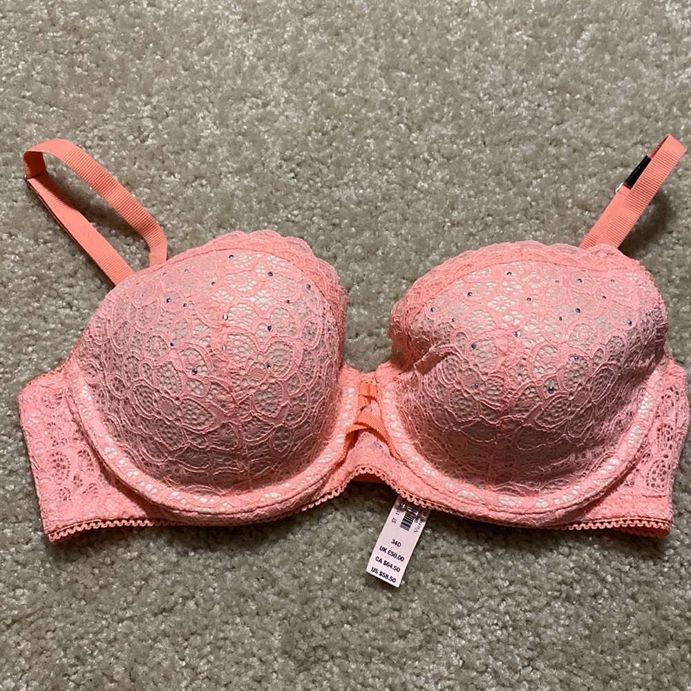 Victoria Secret Orange sequent lace bra